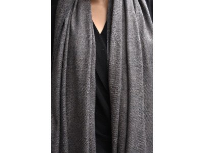Cashmere sjaal, uniseks, bruin en blauwgrijs