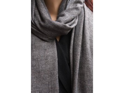 Cashmere sjaal, uniseks, bruin en blauwgrijs