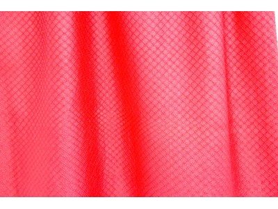 Rood roze zijden sjaal met franjes, jacquard