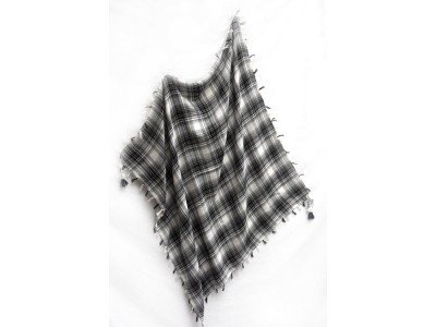 Vierkante zwart wit sjaal, viscose