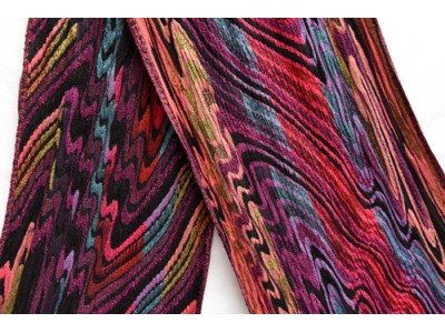 Viscose boho, casual sjaal voor onder een jas, paars, roze, blauw, oranje en rood
