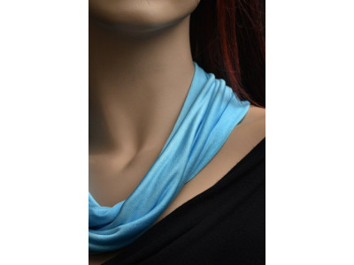Rond zijden jersey sjaaltje, licht classic blue turquoise, dikste kwaliteit