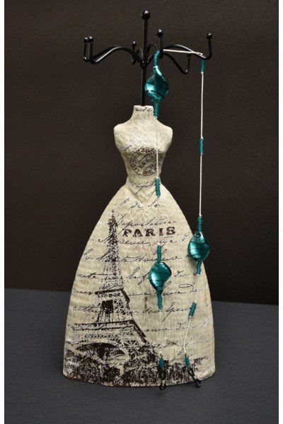 Handmade design brillenkoordje turquoise, asymmetrische kralen