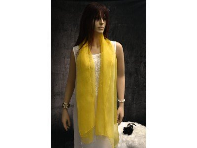 Elegante organza zijden sjaal, samoan sun, goudgeel