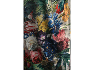 Sjaal met heel veel bloemen, poppies, papavers, klaprozen en andere bloemen