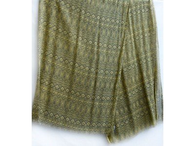Pareo of sjaal, viscose, licht geel en grijs