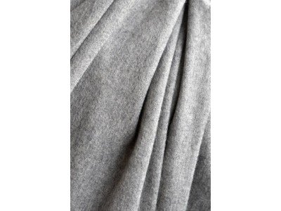 Echte dikke wollen cashmere sjaal met franjes, grijs, uniseks