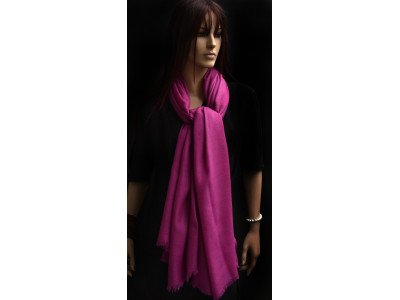 Echte pashmina sjaal of stola XL, fuchsia
