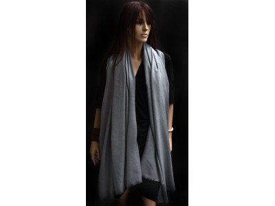 Echte pashmina sjaal of stola XL, grijs