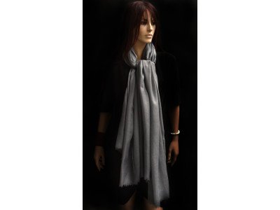Echte pashmina sjaal of stola XL, grijs