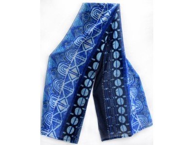 Katoenen sjaaltje, blauw, wit, turquoise